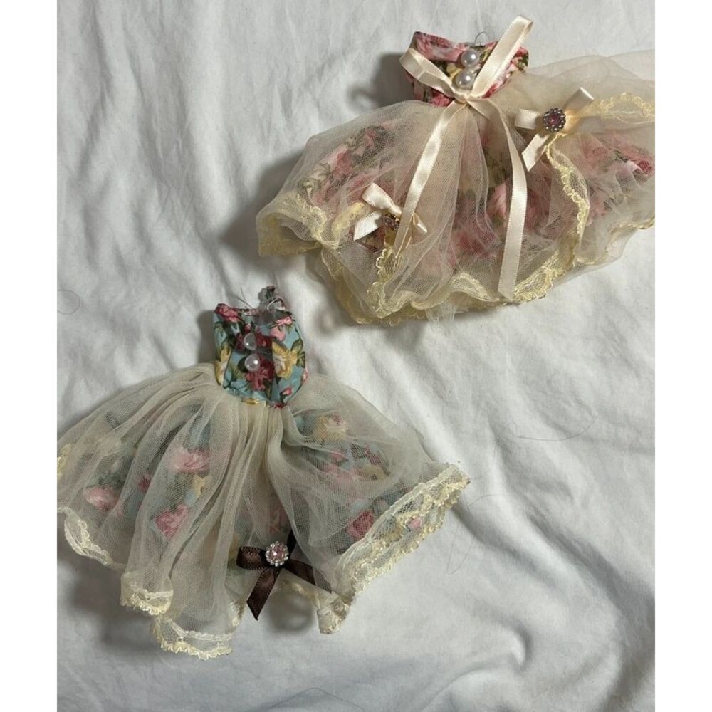 Set of Barbie dresses lace ruffle cute ball fancy gown floral doll clothes